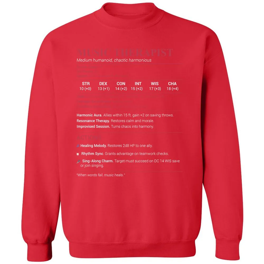 Music Therapist Classic Unisex Sweatshirt - Red - 5