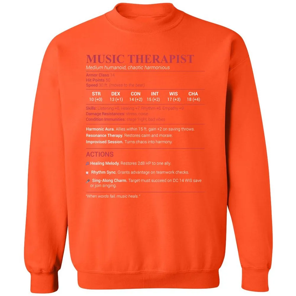 Music Therapist Classic Unisex Sweatshirt - Orange - 10