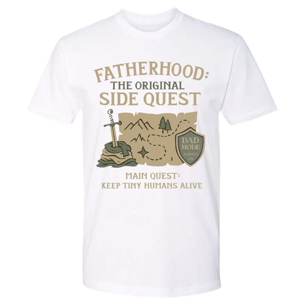 Fatherhood The Original Side Quest Premium Unisex T-Shirt - White - 4