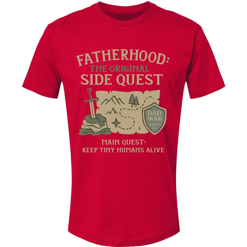 Fatherhood The Original Side Quest Premium Unisex T-Shirt - Red - 6