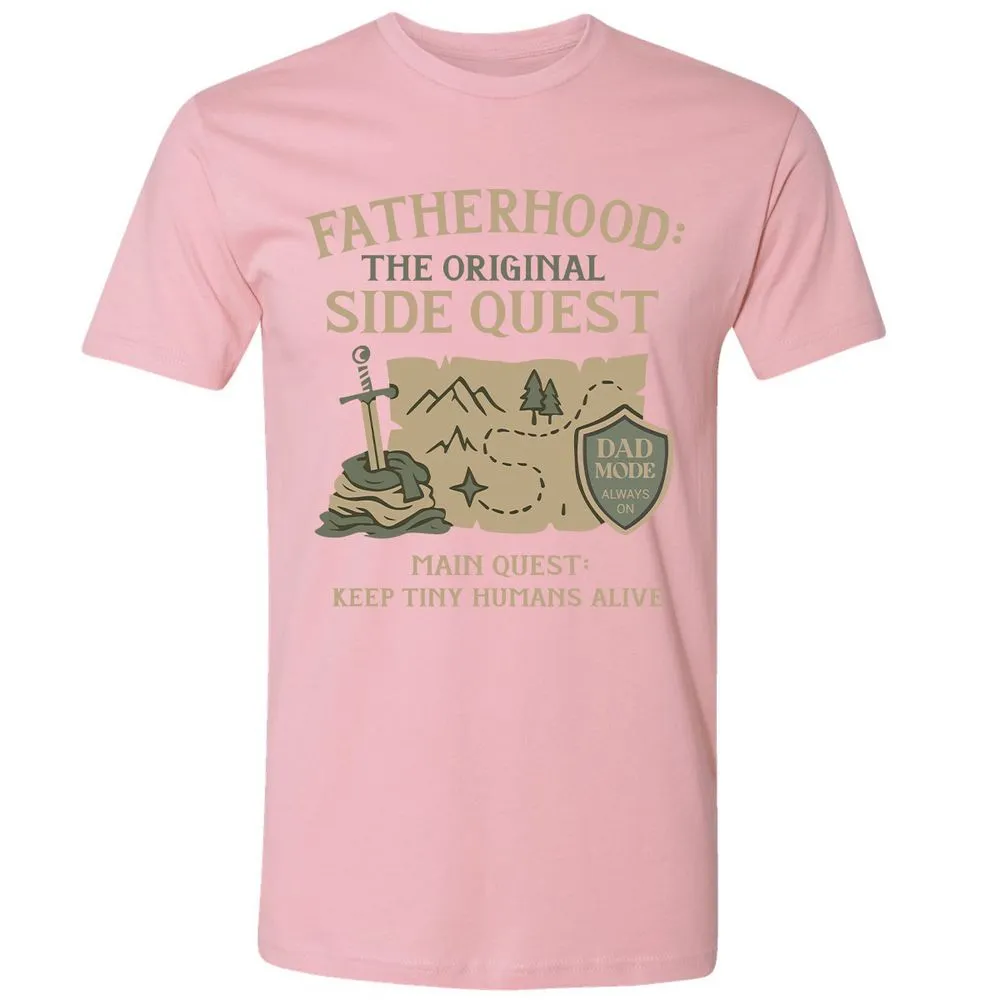 Fatherhood The Original Side Quest Premium Unisex T-Shirt - Light Pink - 3