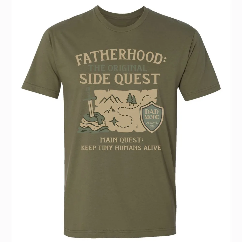 Fatherhood The Original Side Quest Premium Unisex T-Shirt - Military Green - 5