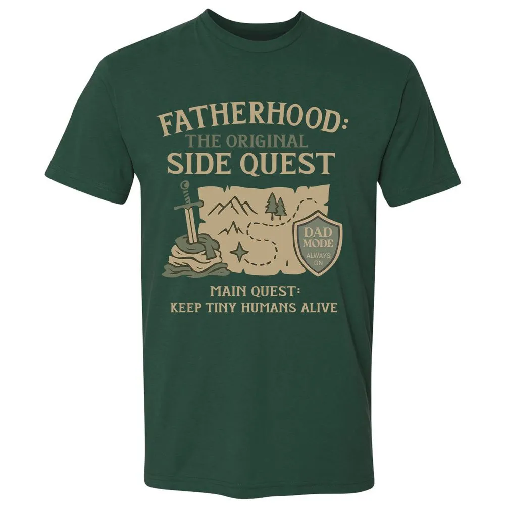 Fatherhood The Original Side Quest Premium Unisex T-Shirt - Forest Green - 13