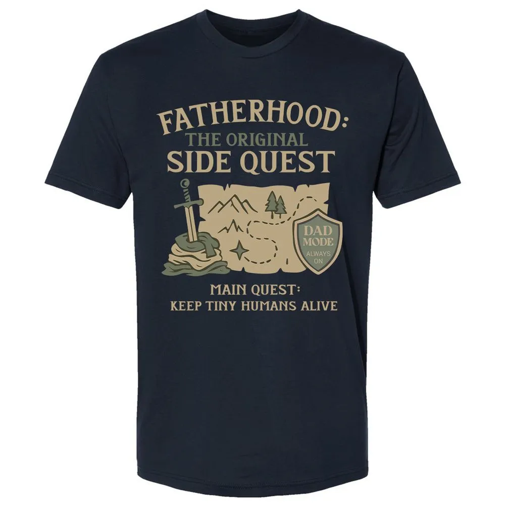 Fatherhood The Original Side Quest Premium Unisex T-Shirt - Midnight Navy - 2