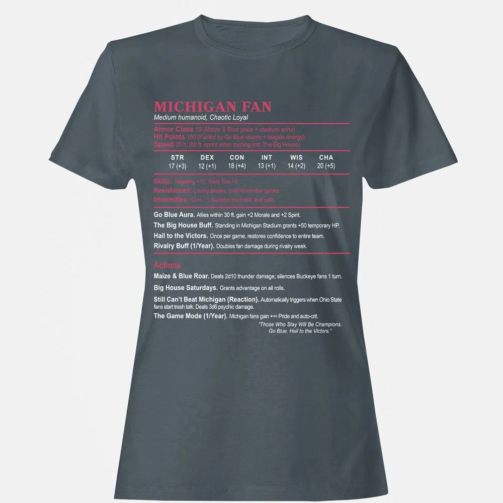 MICHIGAN FAN Women's T-Shirt - Charcoal - 3
