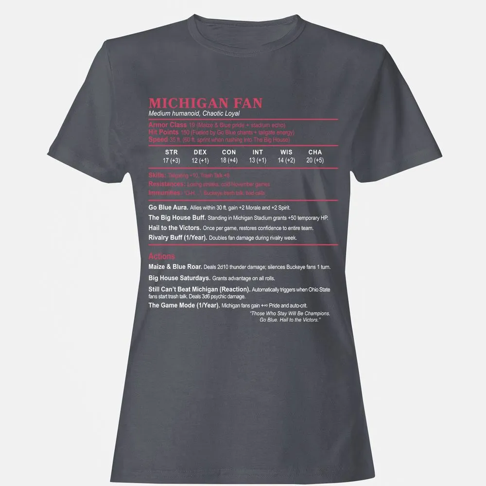 MICHIGAN FAN Women's T-Shirt - Dark Heather - 5
