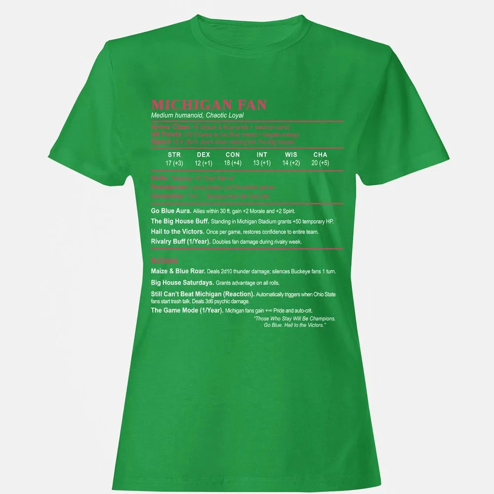 MICHIGAN FAN Women's T-Shirt - Irish Green - 7