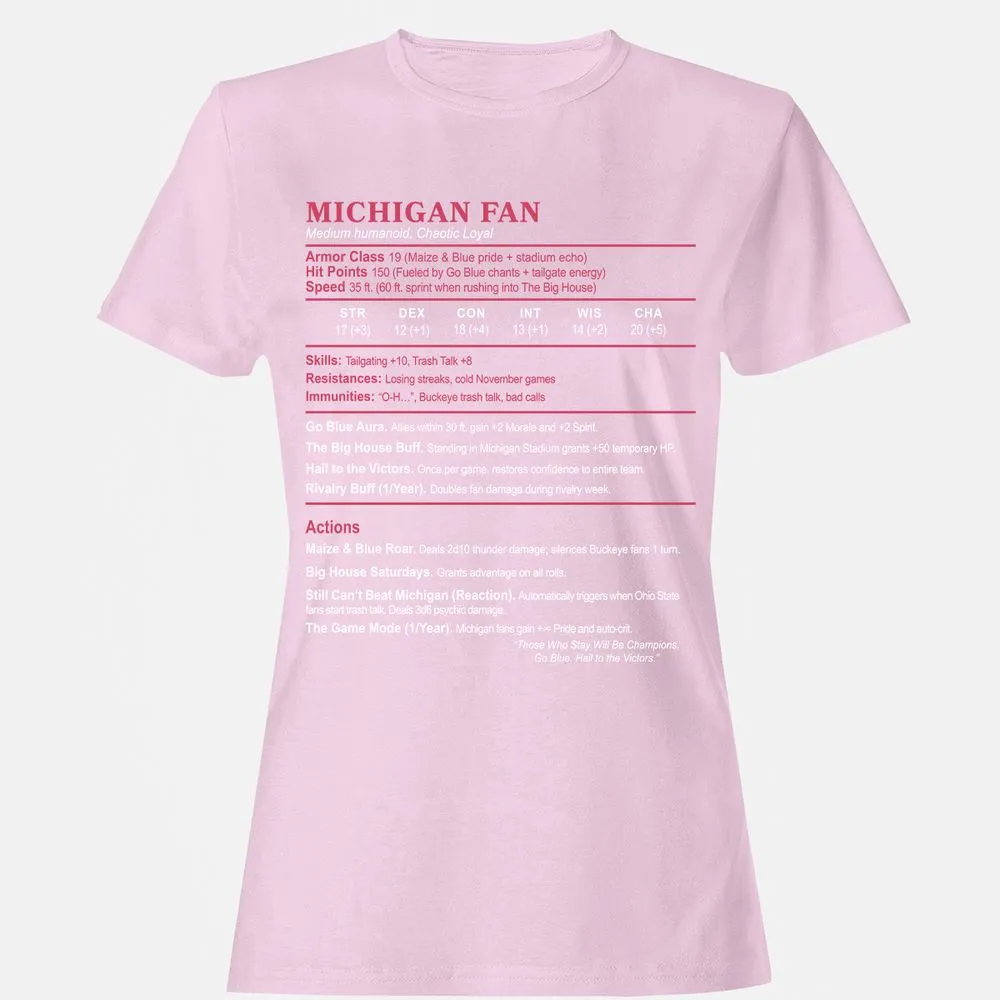 MICHIGAN FAN Women's T-Shirt - Light Pink - 9