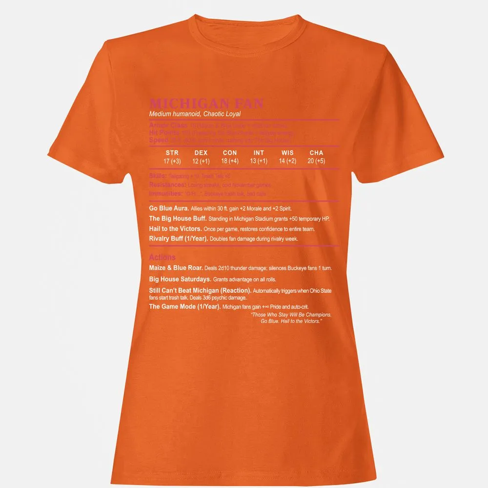 MICHIGAN FAN Women's T-Shirt - Orange - 11