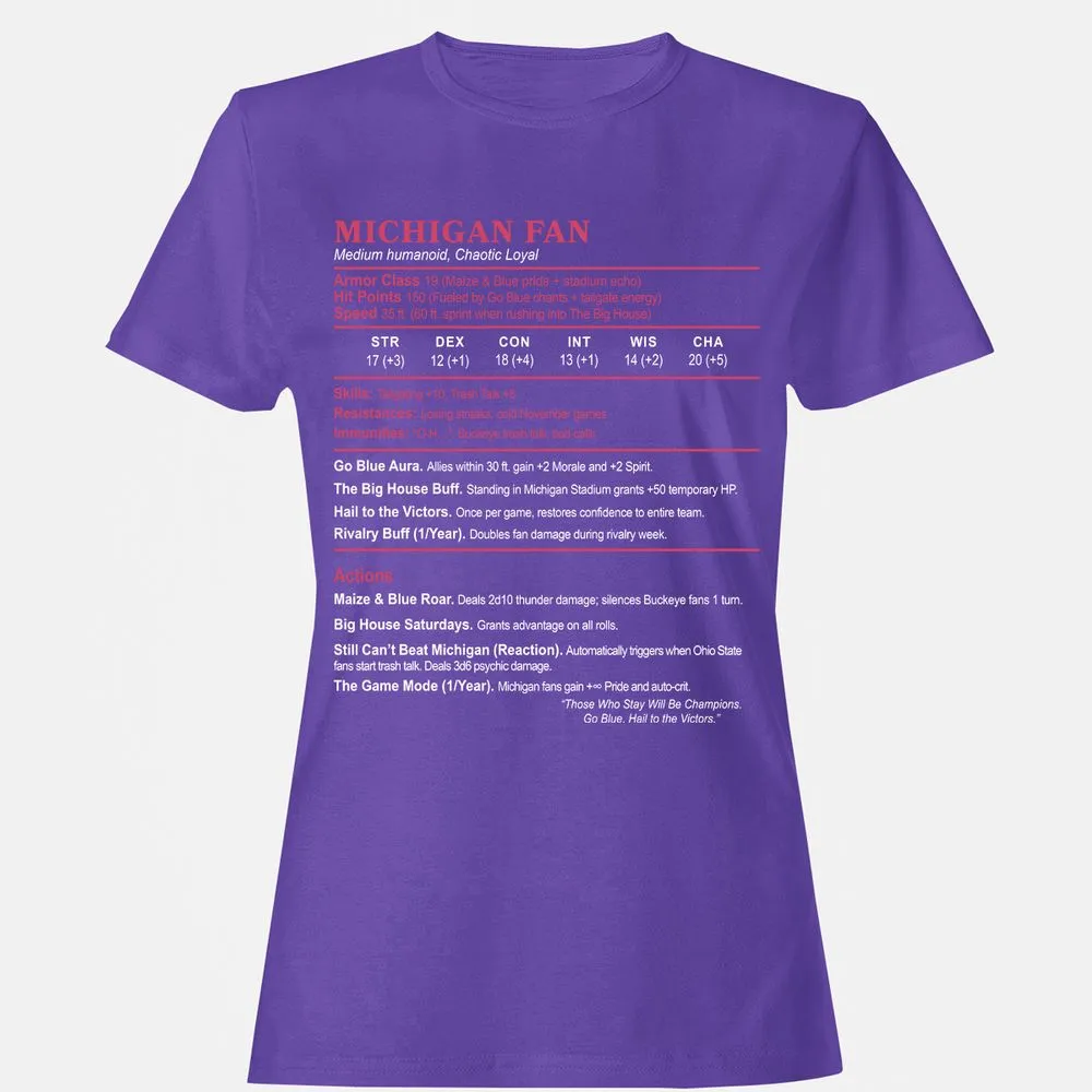 MICHIGAN FAN Women's T-Shirt - Purple - 12