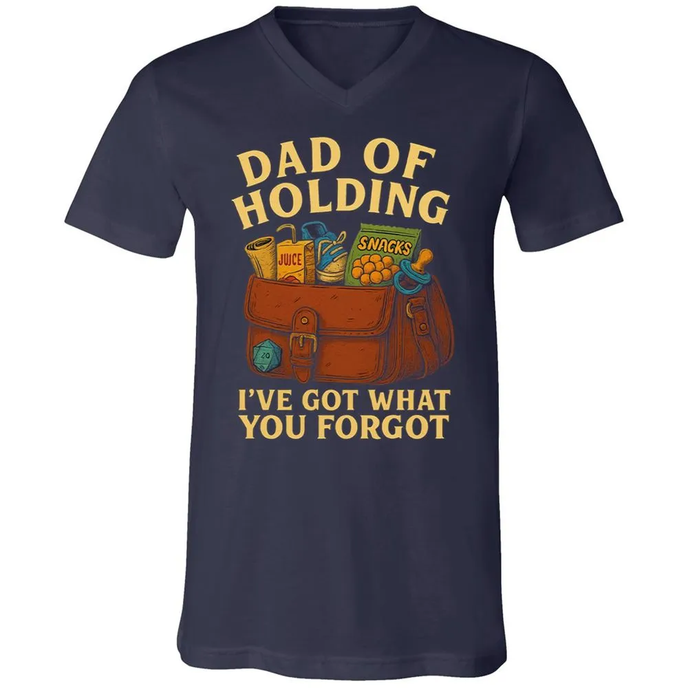 Dad Of Holding Unisex V-Neck T-Shirt - Navy - 2