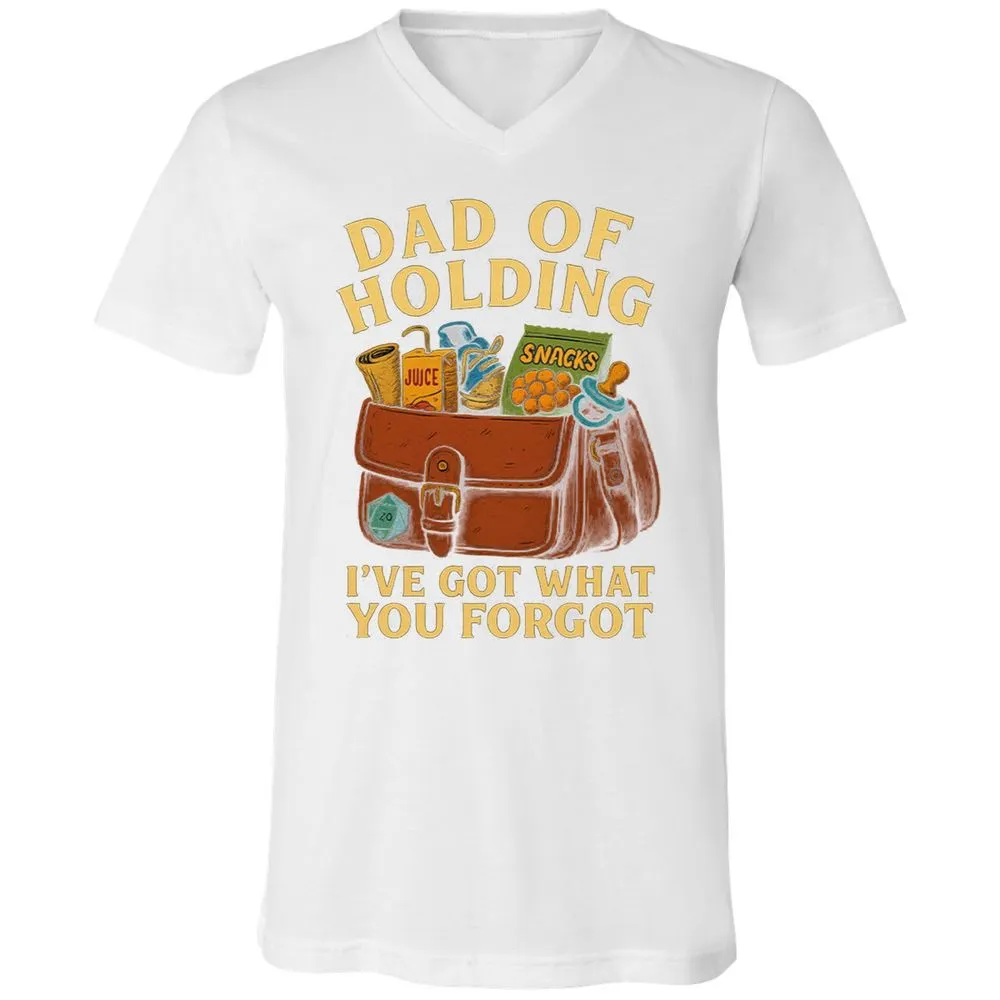 Dad Of Holding Unisex V-Neck T-Shirt - White - 5