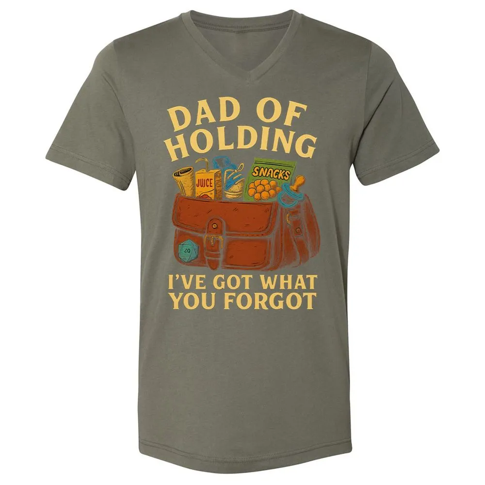 Dad Of Holding Unisex V-Neck T-Shirt - Military Green - 10