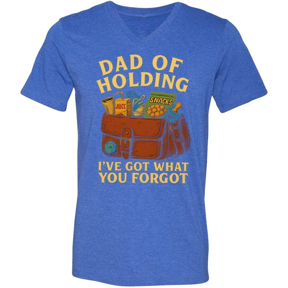Dad Of Holding Unisex V-Neck T-Shirt - Heather True Royal - 14