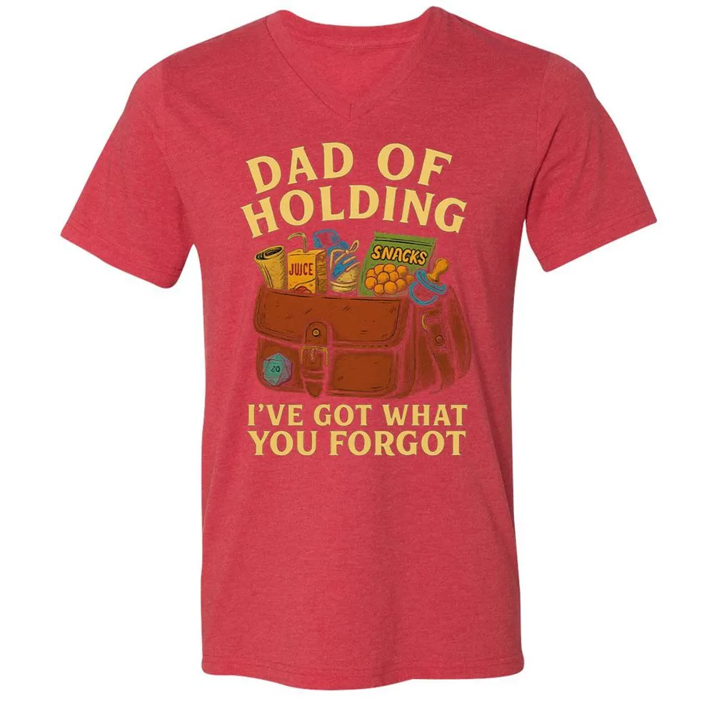Dad Of Holding Unisex V-Neck T-Shirt - Heather Red - 16