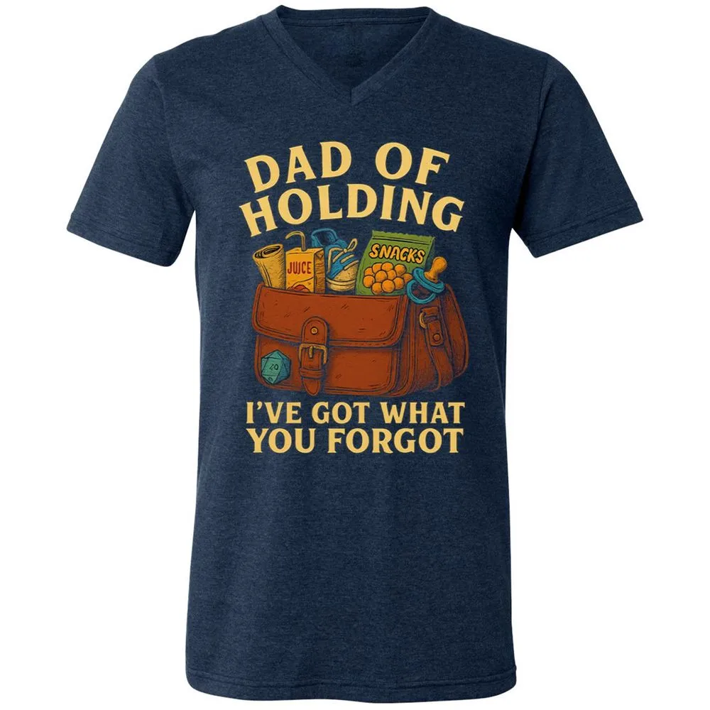 Dad Of Holding Unisex V-Neck T-Shirt - Heather Navy - 15