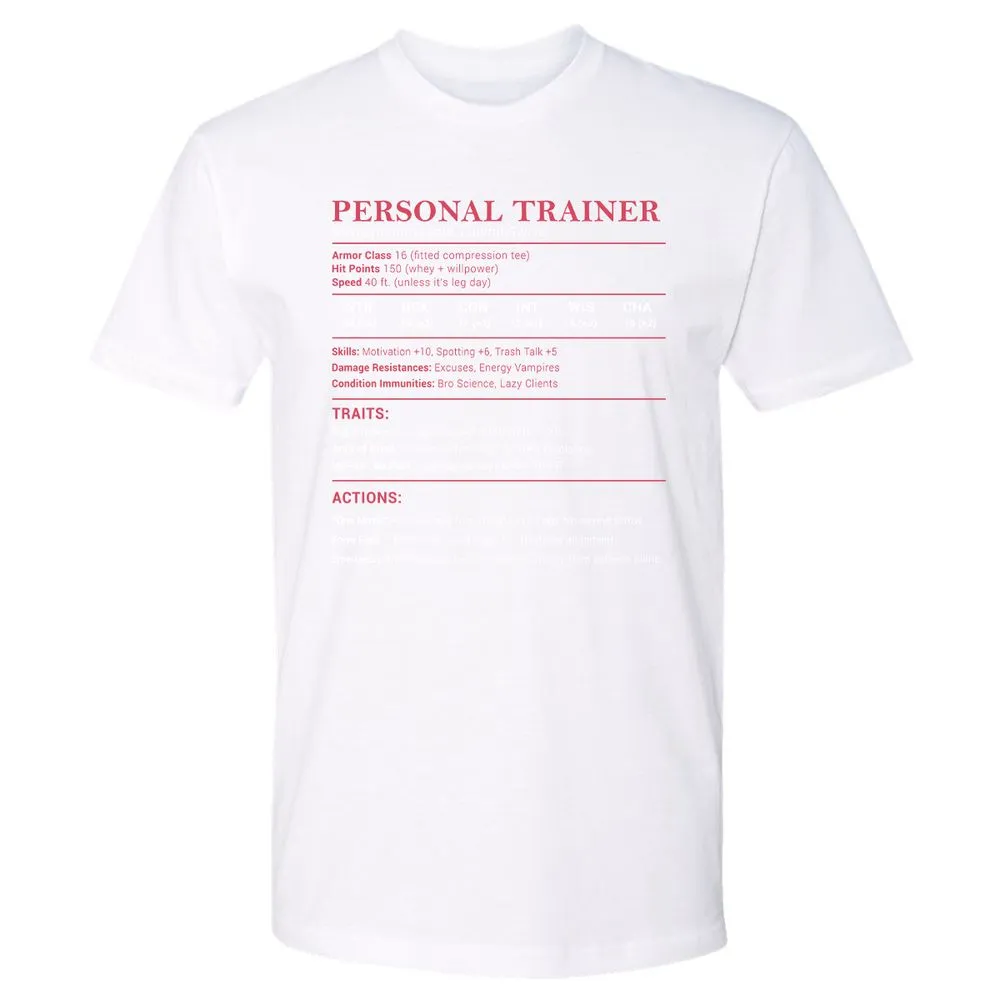 Personal Trainer PT Stats Premium Unisex T-Shirt - White - 4