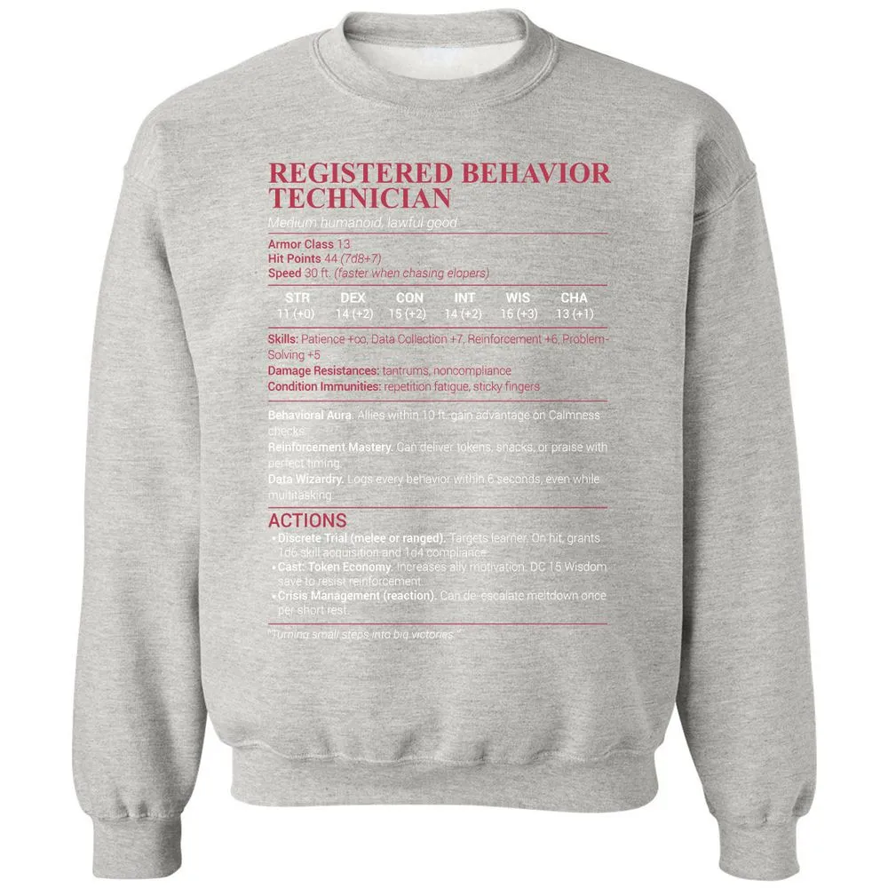 Registered Behavior Technician RBT Classic Unisex Sweatshirt - Ash - 8