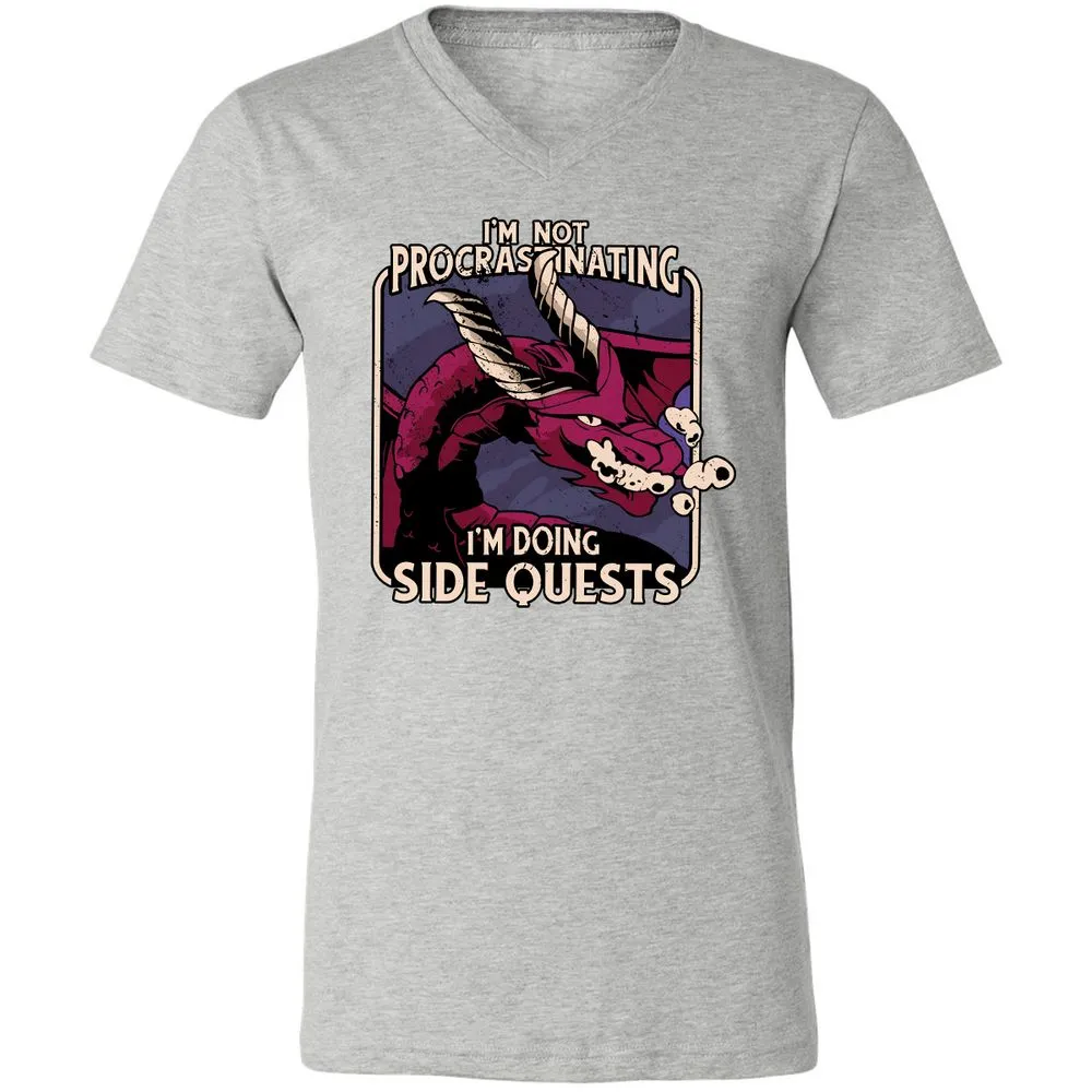 Doing Side Quests Unisex V-Neck T-Shirt - Athletic Heather - 7
