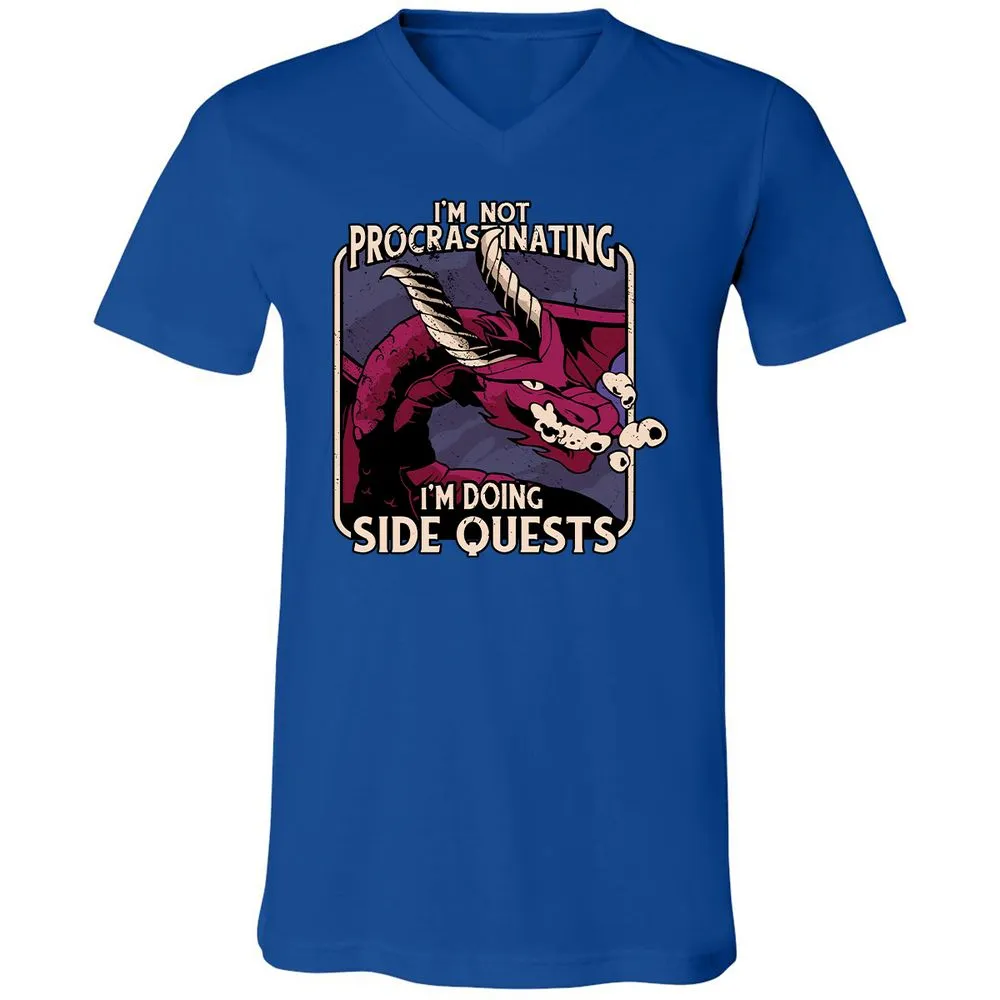 Doing Side Quests Unisex V-Neck T-Shirt - True Royal - 4