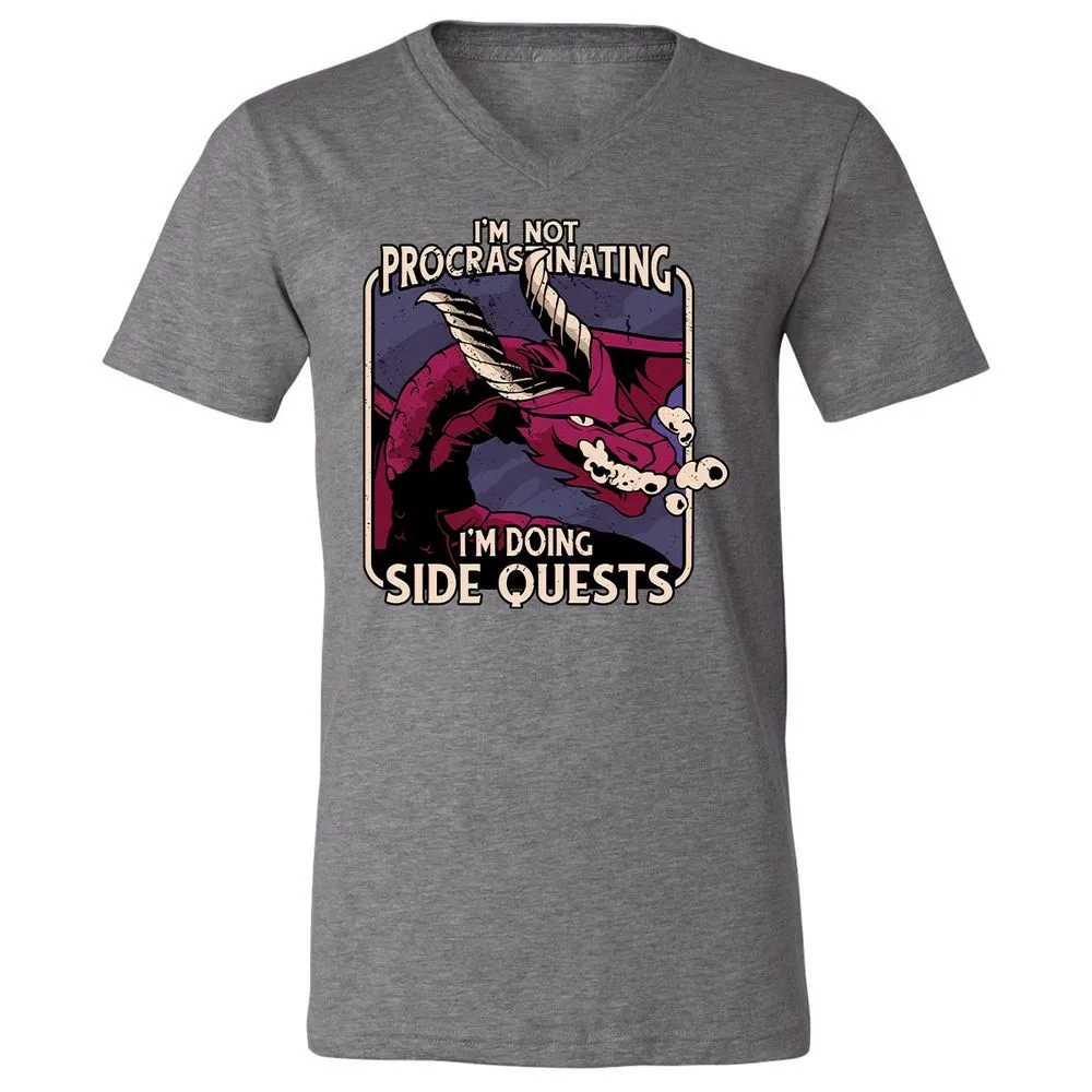 Doing Side Quests Unisex V-Neck T-Shirt - Deep Heather - 13