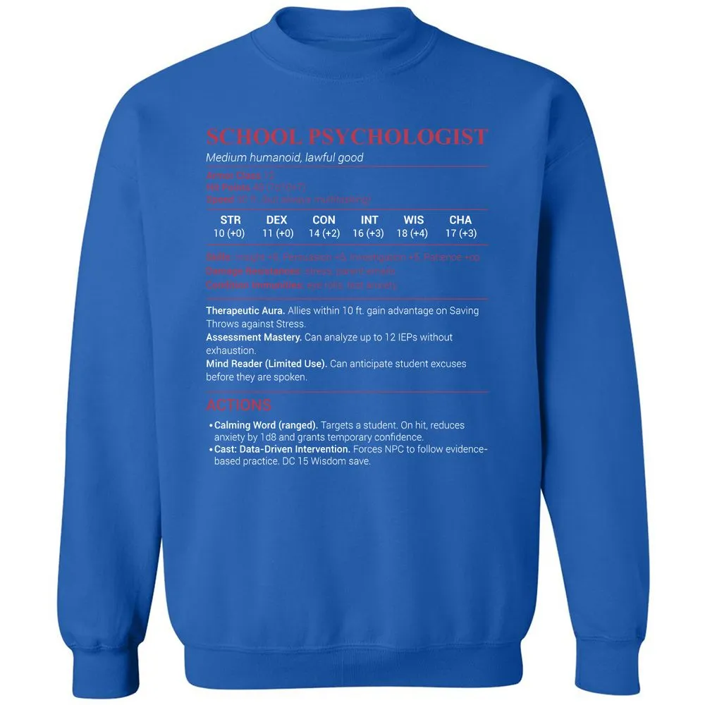 School Psychologist Classic Unisex Sweatshirt - Royal - 9