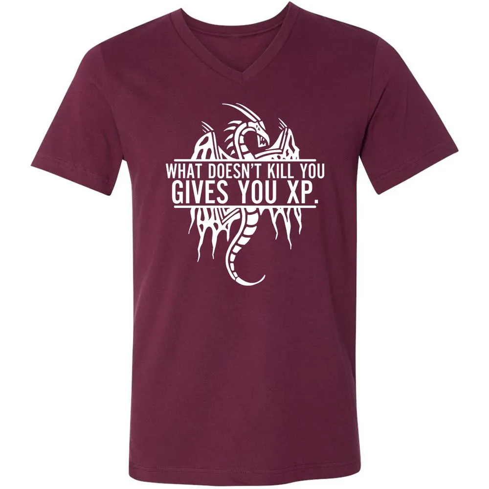 What Doesn't Kill You Unisex V-Neck T-Shirt - Maroon - 6