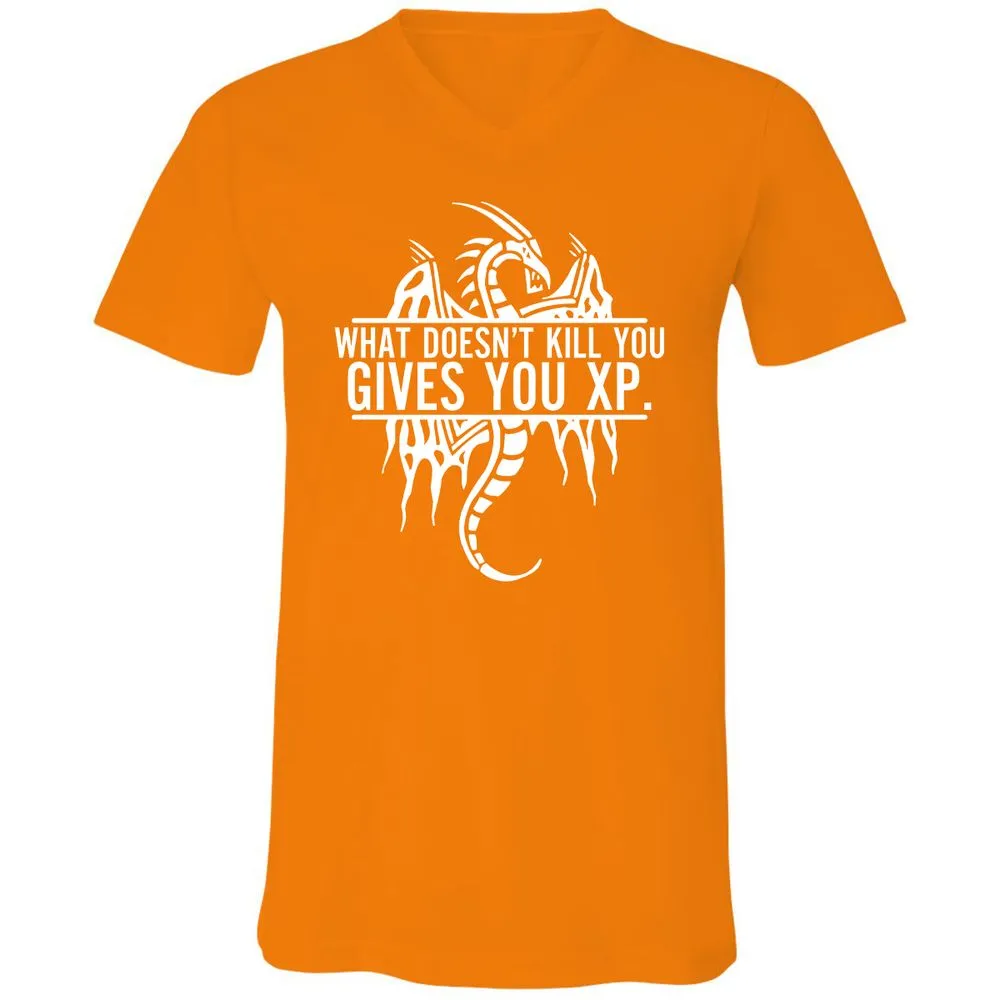 What Doesn't Kill You Unisex V-Neck T-Shirt - Orange - 11