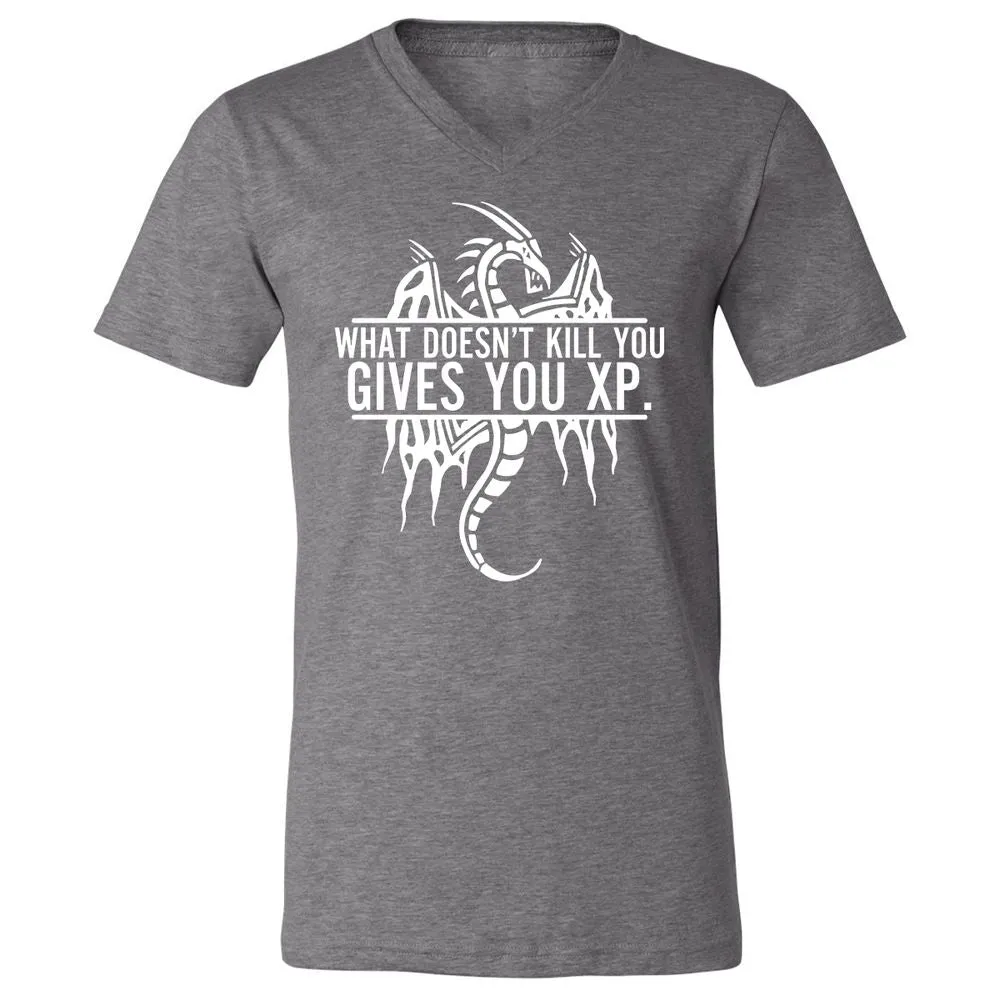 What Doesn't Kill You Unisex V-Neck T-Shirt - Deep Heather - 13