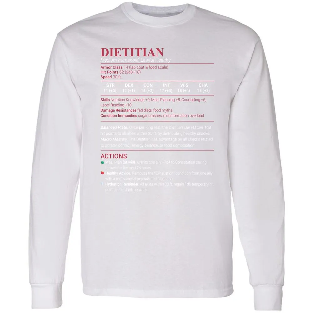 Dietitian Long Sleeve T-Shirt - White - 5