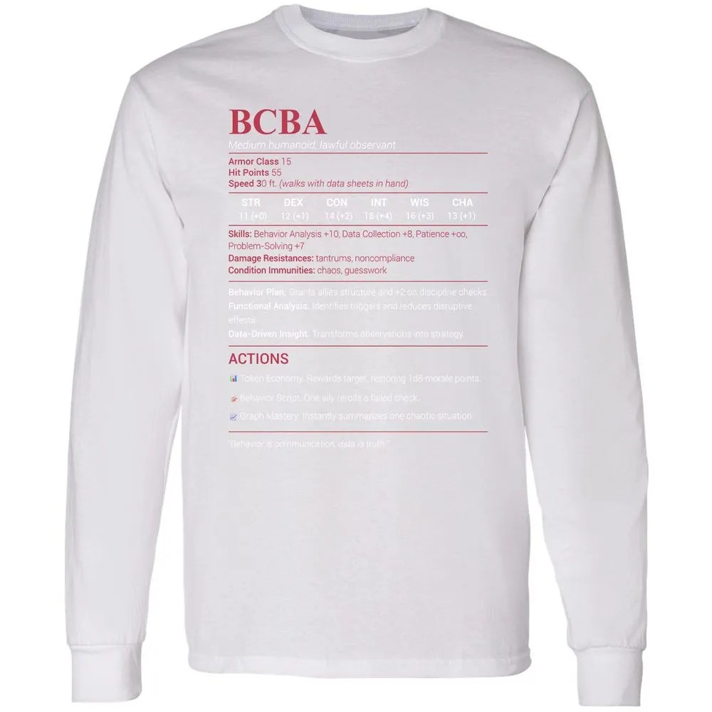 BCBA Long Sleeve T-Shirt - White - 5