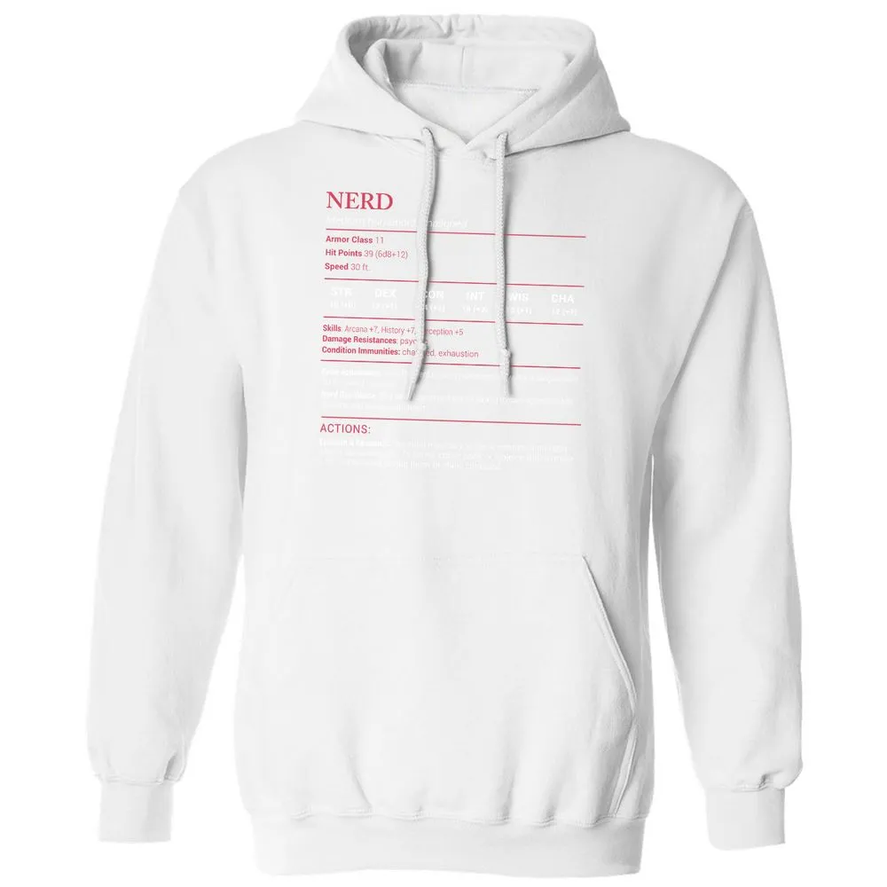 Nerd Stats Classic Unisex Hoodie - White - 11