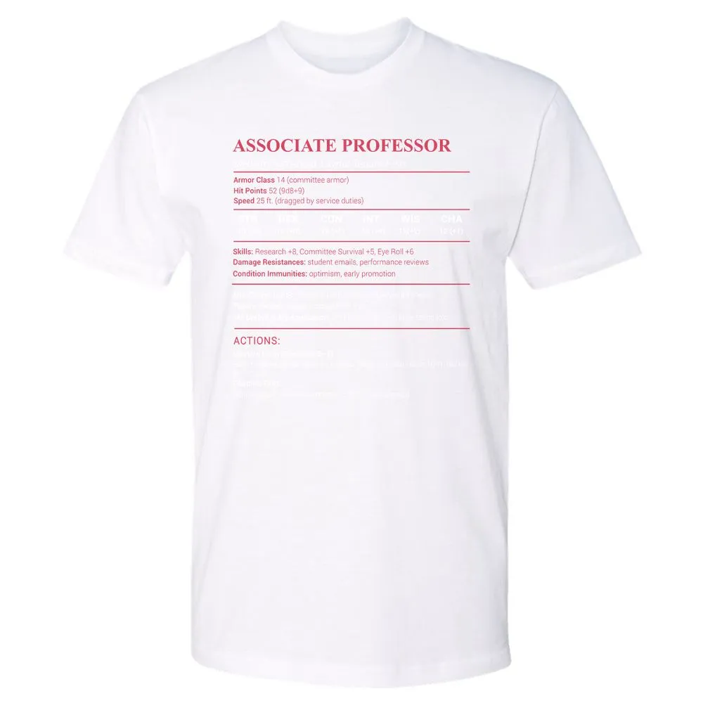 Associate Professor Stats Premium Unisex T-Shirt - White - 4