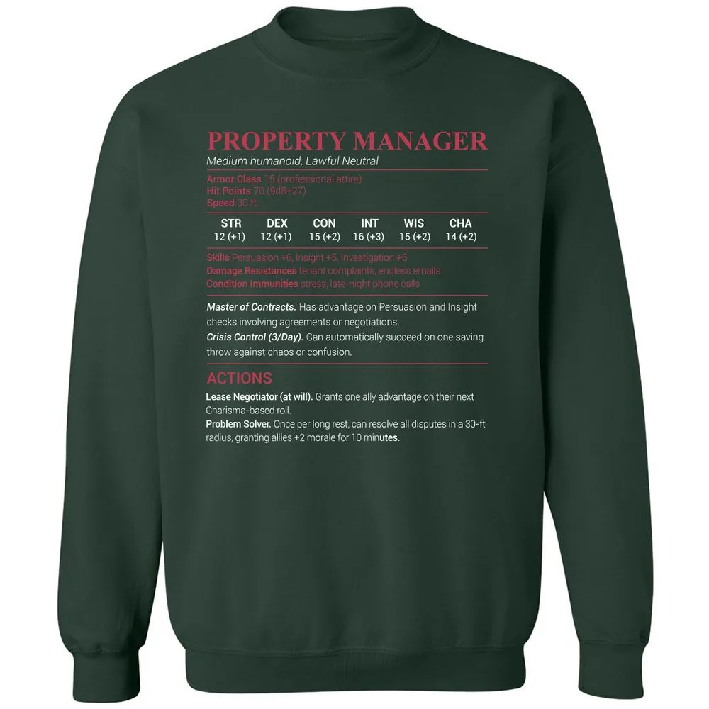 Property Manager Classic Unisex Sweatshirt - Forest Green - 4