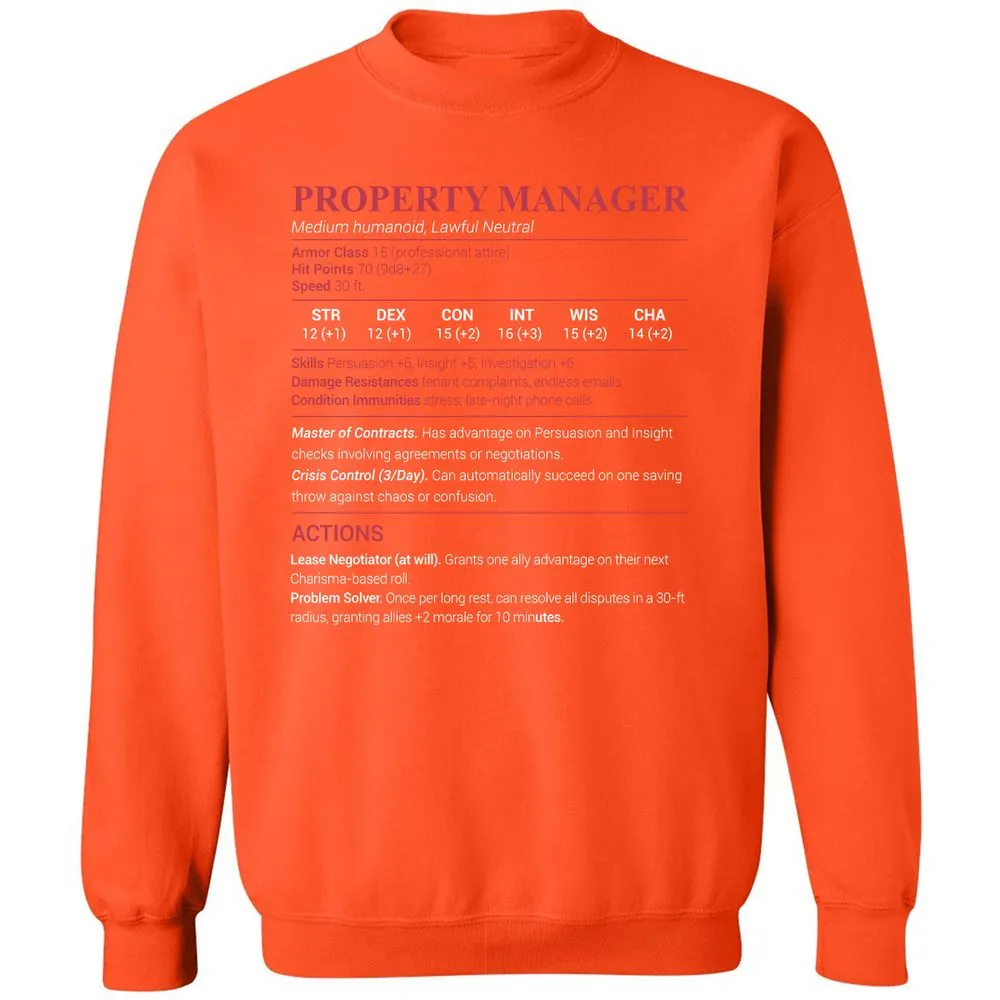 Property Manager Classic Unisex Sweatshirt - Orange - 10