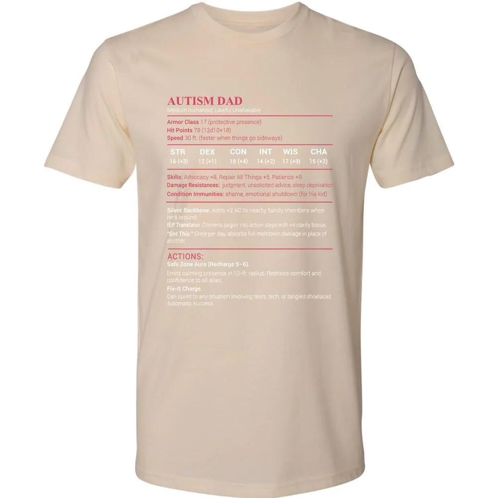 Autism Dad Premium Unisex T-Shirt - Cream - 14