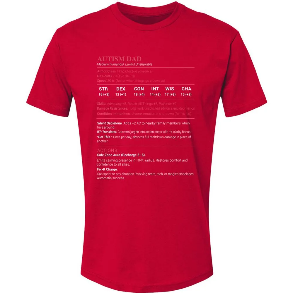 Autism Dad Premium Unisex T-Shirt - Red - 6