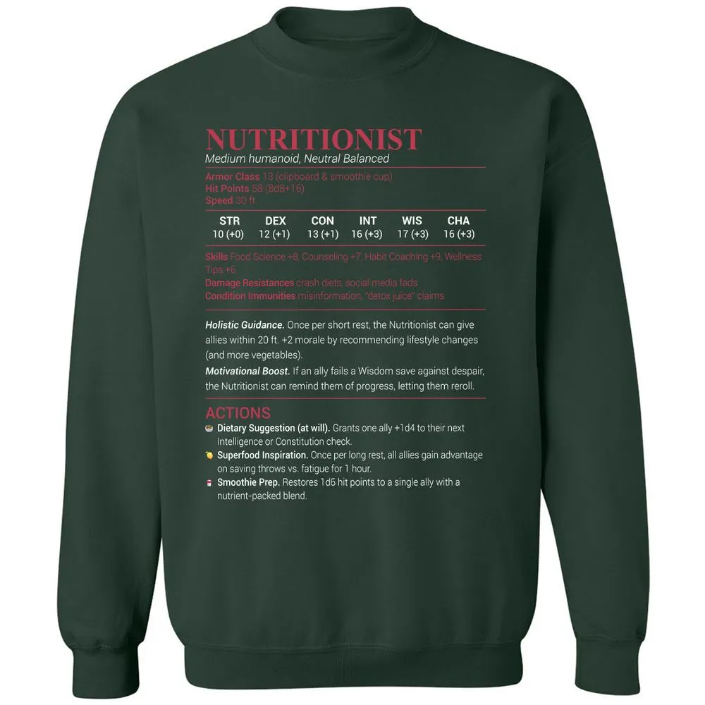 Nutritionist Classic Unisex Sweatshirt - Forest Green - 4