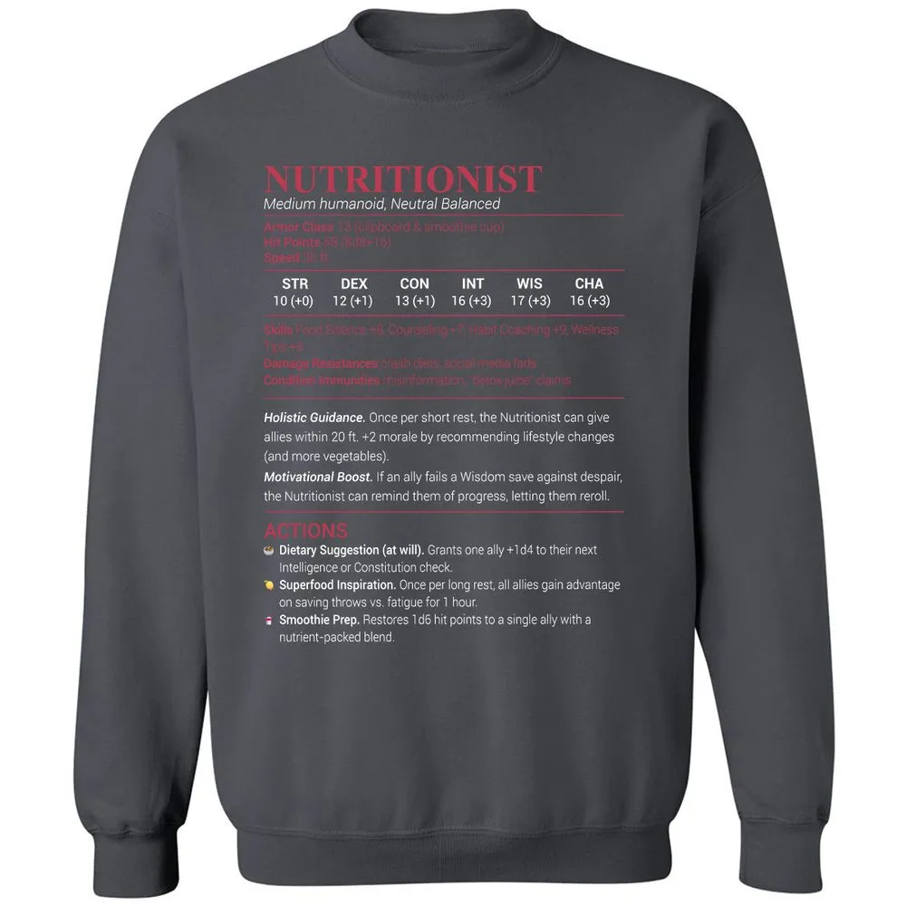 Nutritionist Classic Unisex Sweatshirt - Charcoal - 7
