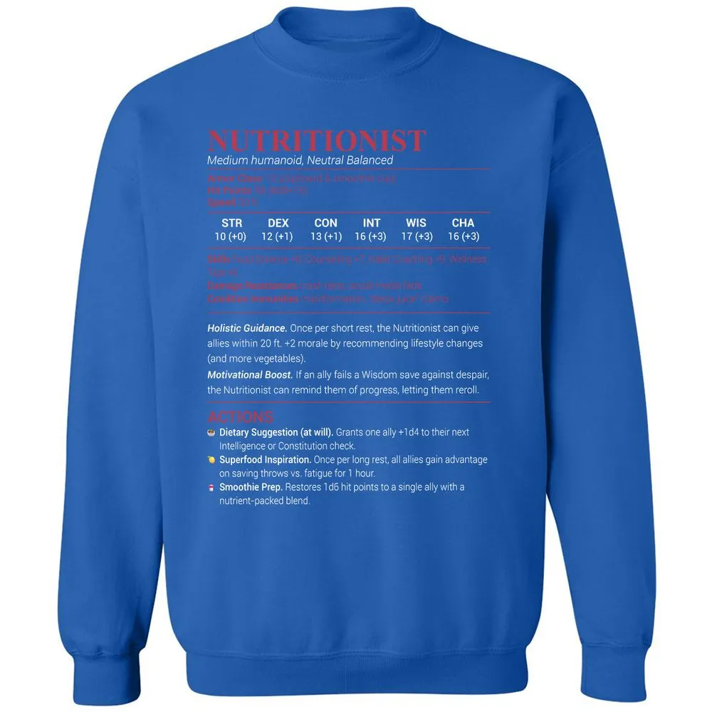 Nutritionist Classic Unisex Sweatshirt - Royal - 9