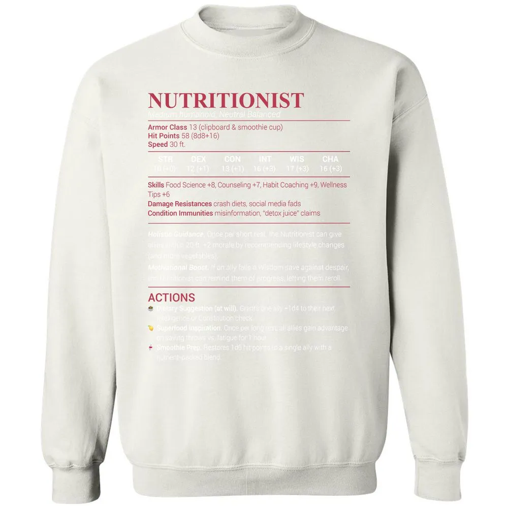 Nutritionist Classic Unisex Sweatshirt - White - 12