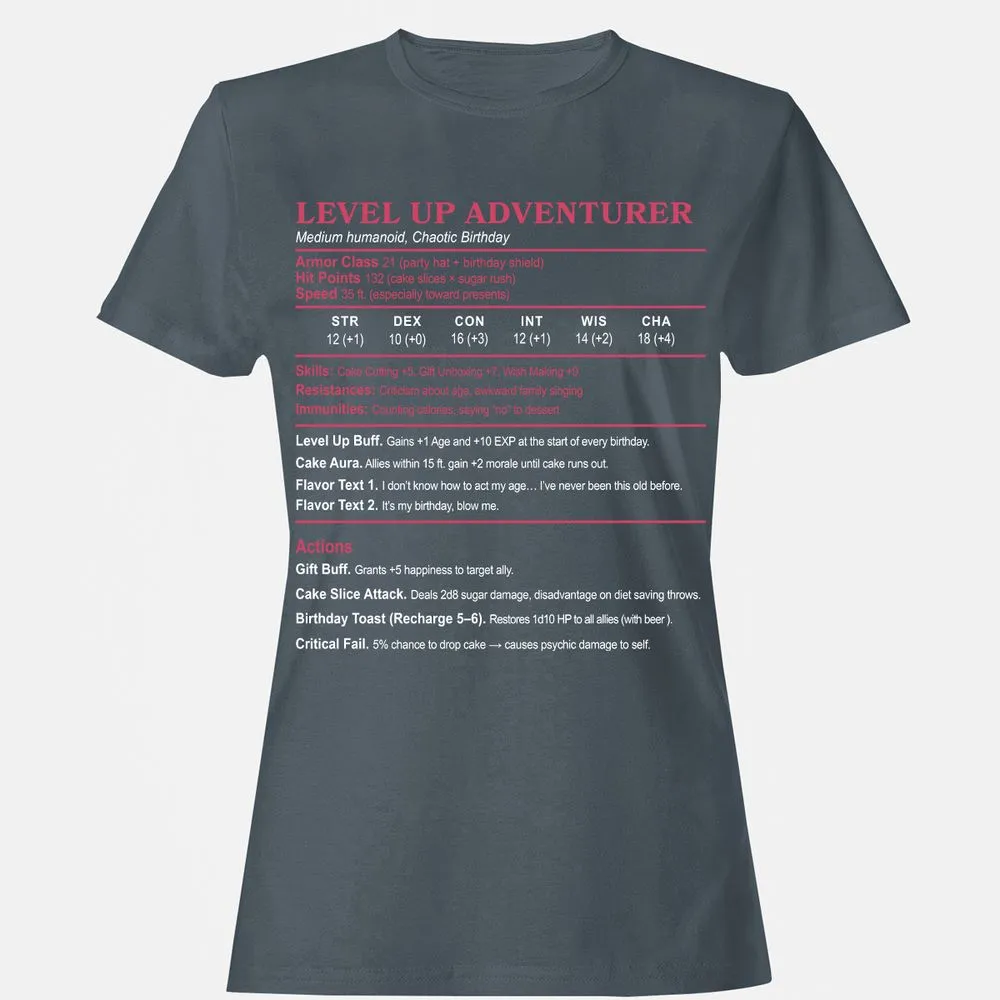 Level Up Adventurer Women's T-Shirt - Charcoal - 3