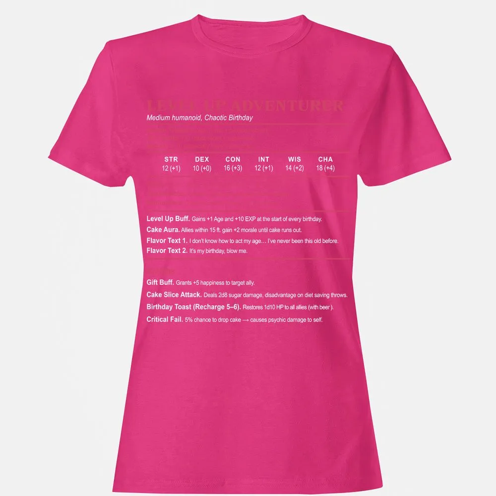 Level Up Adventurer Women's T-Shirt - Heliconia - 6