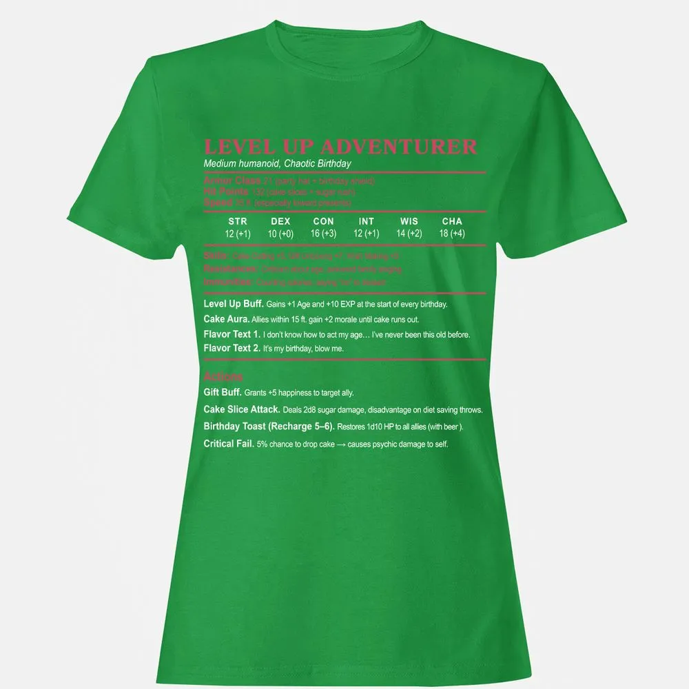 Level Up Adventurer Women's T-Shirt - Irish Green - 7