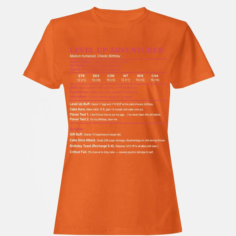 Level Up Adventurer Women's T-Shirt - Orange - 11