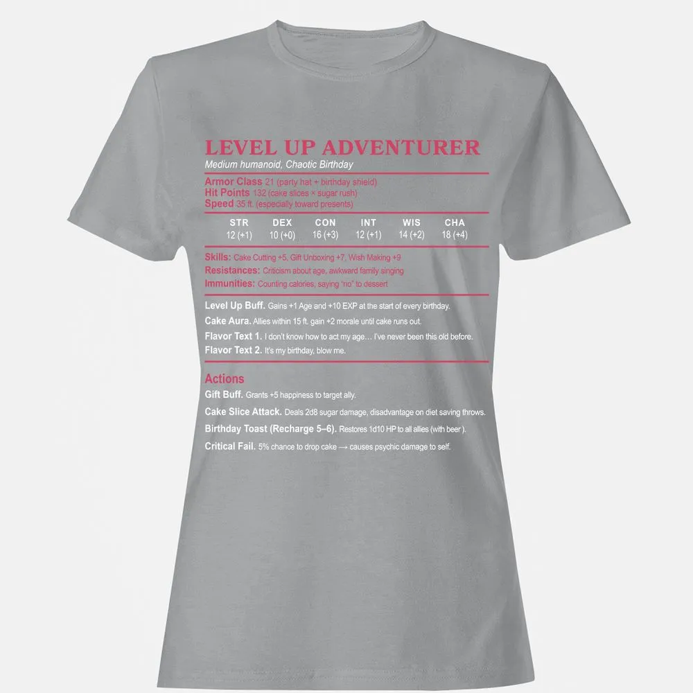 Level Up Adventurer Women's T-Shirt - Sport Grey - 15