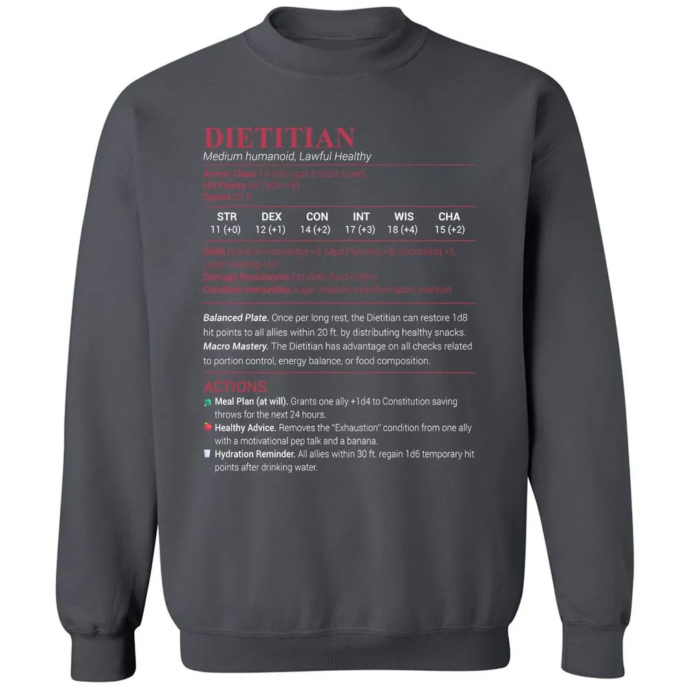 Dietitian Classic Unisex Sweatshirt - Charcoal - 7