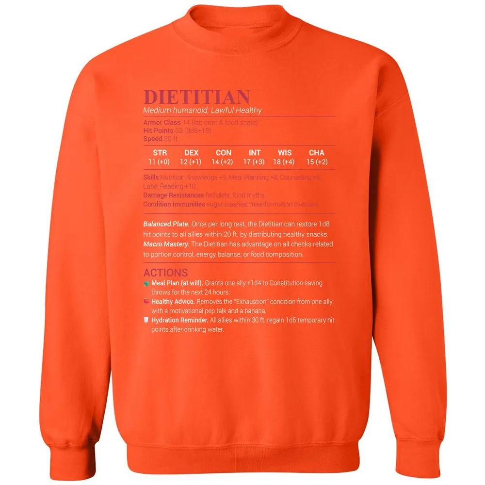 Dietitian Classic Unisex Sweatshirt - Orange - 10