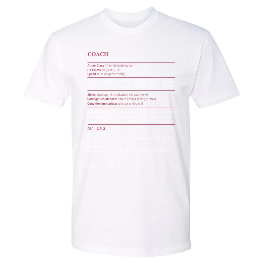 Coach Stats Premium Unisex T-Shirt - White - 4