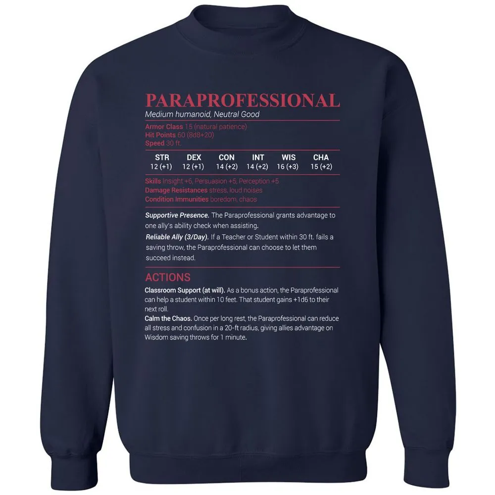 Paraprofessional Classic Unisex Sweatshirt - Navy - 2